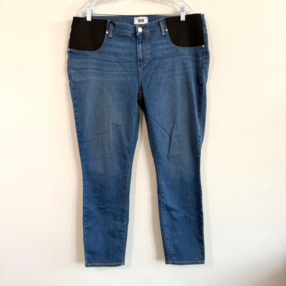 PAIGE Verdugo Ankle Maternity Side Panel Stretch Skinny Jeans Women’s Size 34